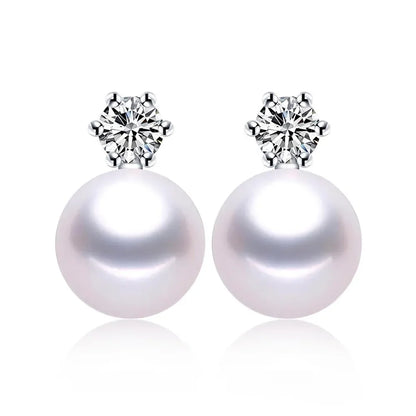 Real Freshwater Pearl Stud Earrings | 100% Genuine AAAA Pearl in 925 Sterling Silver