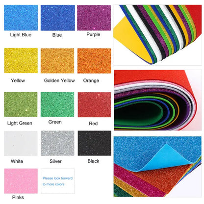 Glitter Foam Paper Sheets for DIY Crafts | Sparkle EVA Craft Foam 40x60cm
