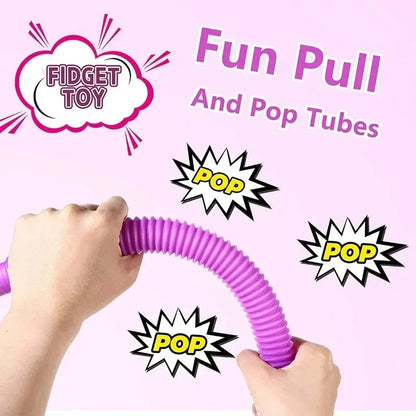 5/10 Pcs Pop Tubes Sensory Fidget Toys for Autism, Anxiety, and Classroom Prizes