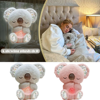 1pc Anxiety Relief sleeping Koala Breathing Plush Toy - Soothing Stuffed Animal w/ Heartbeat, Anxiety Relief Gift for Birthday & Christmas