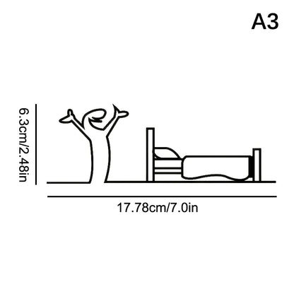 La Linea Minimalist Line Art Stickers | Modern Home Decor Door Decal