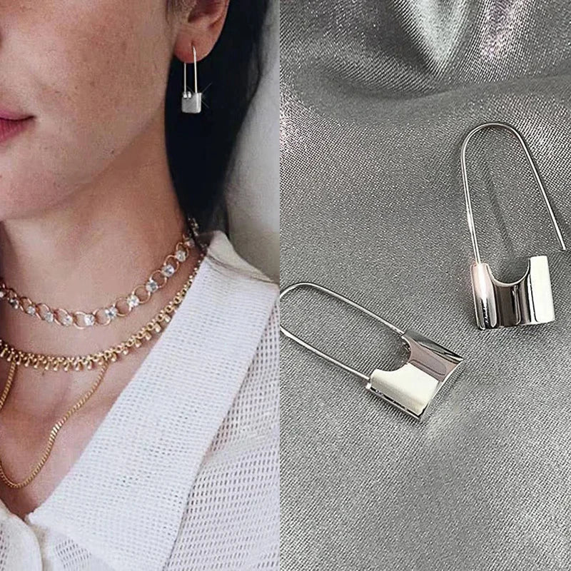 Geometric Metal Hoop Earrings for Women | Trendy Fashion Jewelry Set
