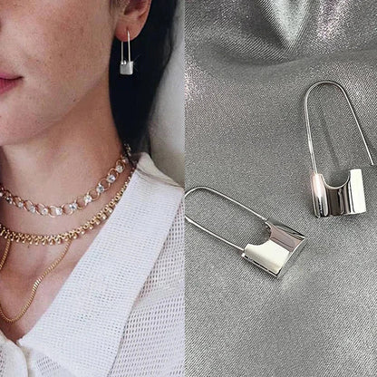Geometric Metal Hoop Earrings for Women | Trendy Fashion Jewelry Set