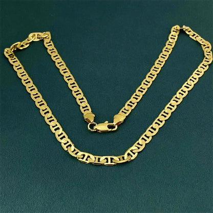 Andara 925 Sterling Silver Gold Plated 6mm Figaro Necklace | Unisex Engagement Gift