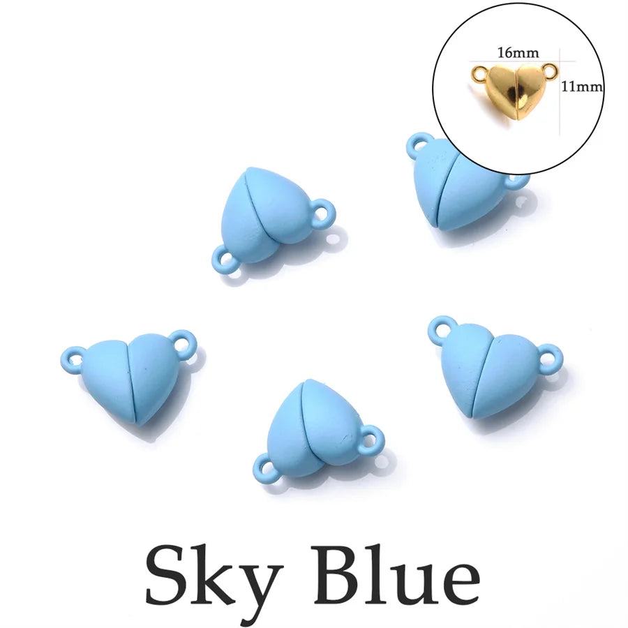 Heart Round Magnetic Clasps Set | DIY Jewelry Connector Charms
