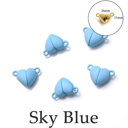 Heart Round Magnetic Clasps Set | DIY Jewelry Connector Charms