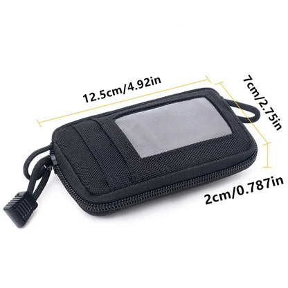 Waterproof Camping EDC Pouch | Tactical Key Purse Wallet with Card Slots and Zippers