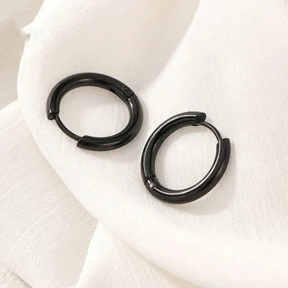 2.5mm Stainless Steel Hoop Earrings Set | Gold Color Stackable Round Hoops for Unisex