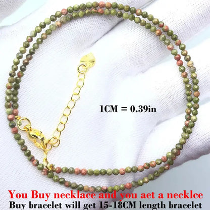 Fashion Faceted 2mm Beads Necklace | Mini Natural Stone Amethyst Quartz Agate Choker