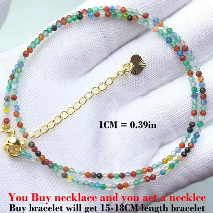 Fashion Faceted 2mm Beads Necklace | Mini Natural Stone Amethyst Quartz Agate Choker
