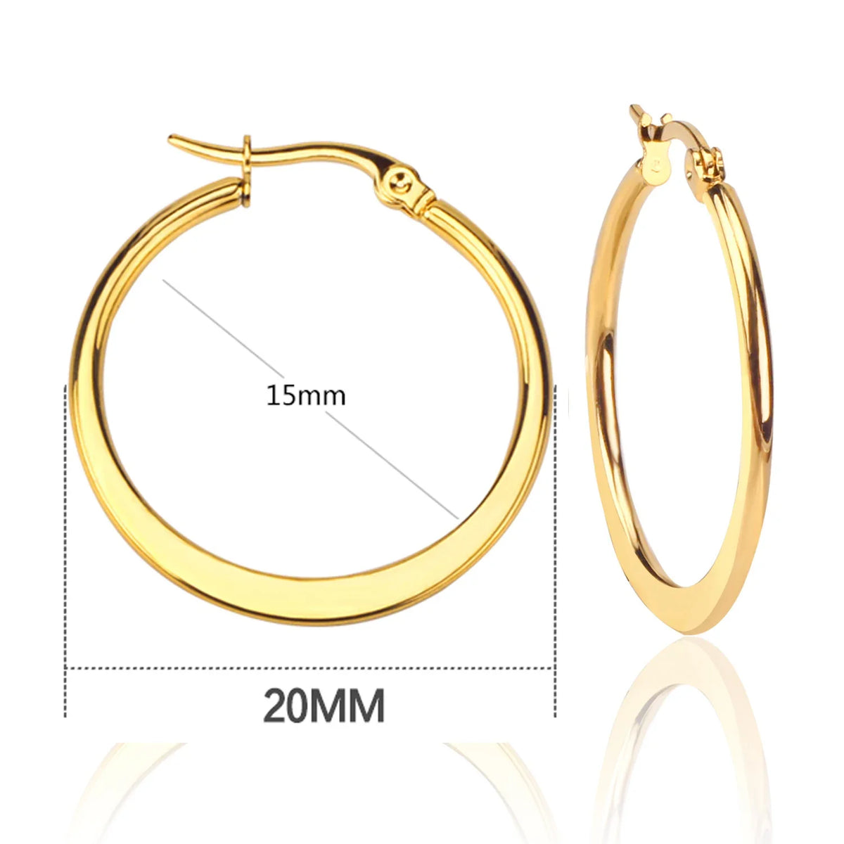 LUXUSTEEL Stainless Steel Hoop Earrings | Simple Geometric Shapes for Women