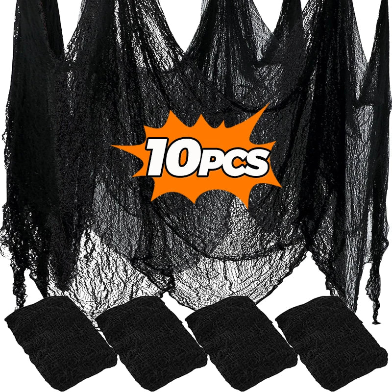 Halloween Black Creepy Cloths 76x198cm Mesh Cheesecloths Halloween Party Gauze Netting Spider Web Wall Gauze Terror Scene Props