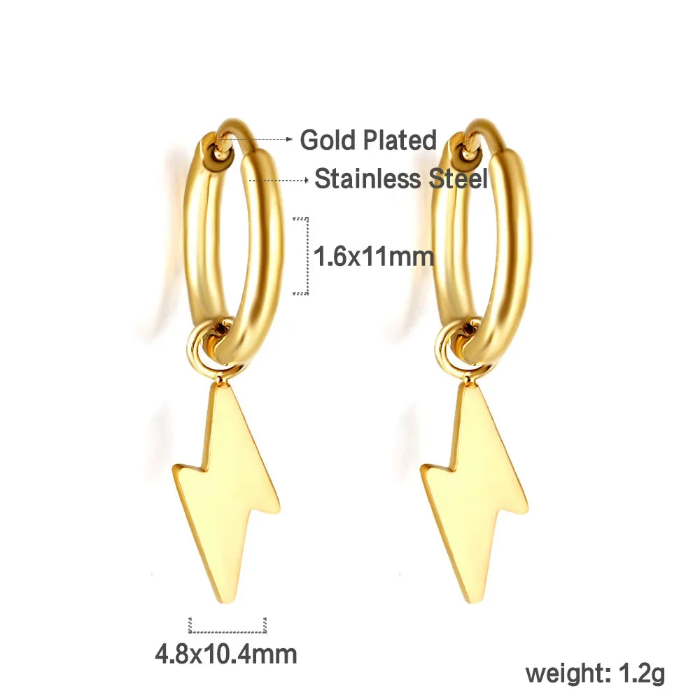 LUXUSTEEL Stainless Steel Cross Hoop Earrings | Colorful Fashion Jewelry for Women