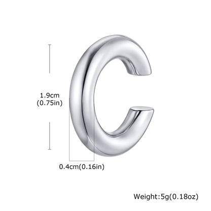 Stainless Steel C-Shaped Ear Clip | Punk Fake Piercing Ear Cuff for Women