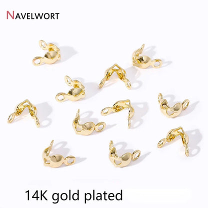 18K Gold Plated Double-Cup Bead Tips | Jewelry Findings for DIY Necklaces and Bracelets