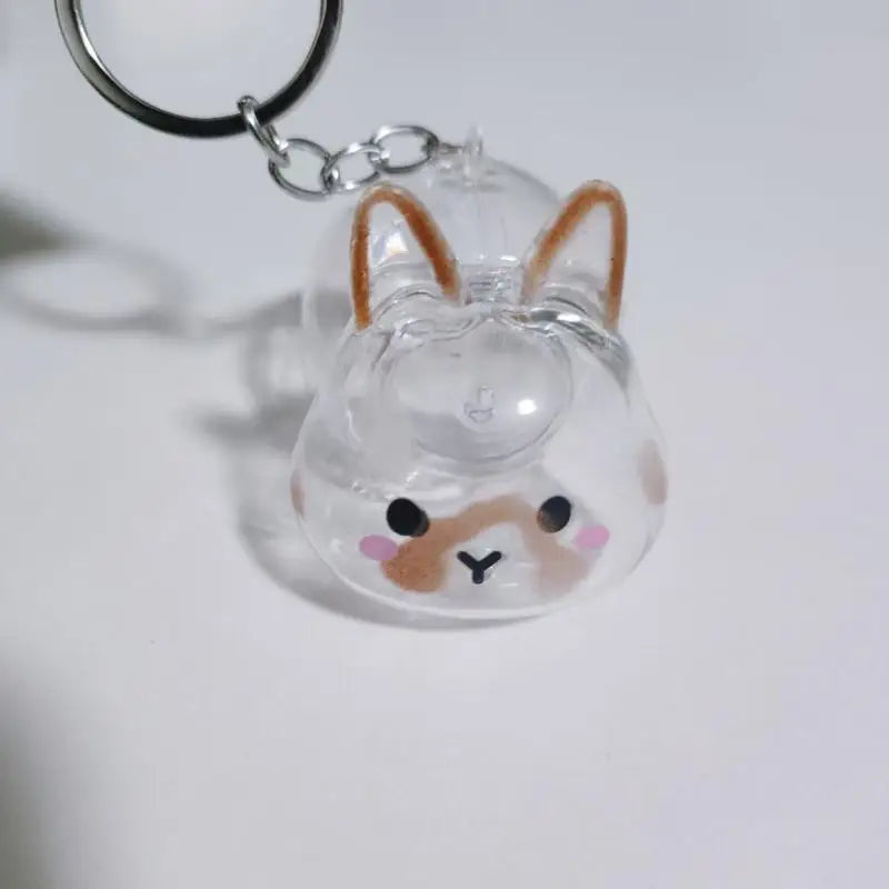 Cute Pet Hair Memorial Keychain | Transparent Storage Box Bag Pendant