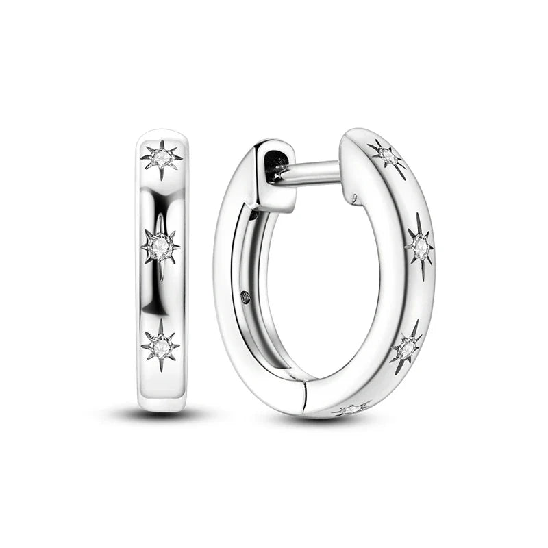Colorful 925 Sterling Silver Hoop Earrings for Women | Classic Circle Earrings