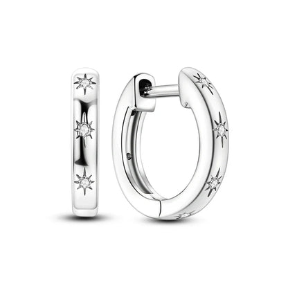 Colorful 925 Sterling Silver Hoop Earrings for Women | Classic Circle Earrings