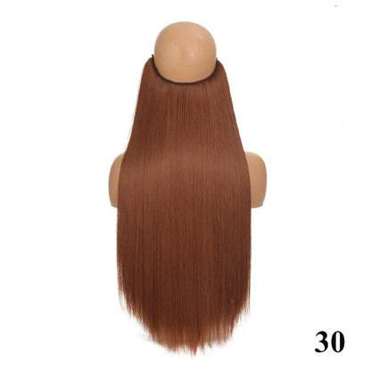 Fish line hair extension piece | 40cm 50cm 60cm straight and curly daily wear for women