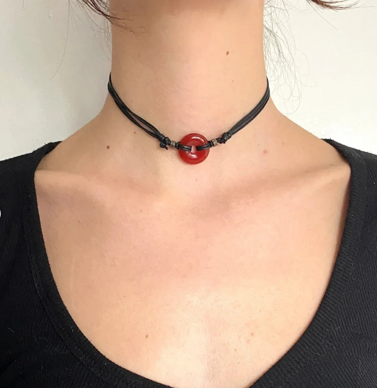 Amethyst Choker Necklace | Black Adjustable Gemstone Gothic Jewelry