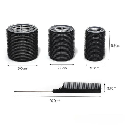 19-35pcs/Set Hair Roller Sets 18pcs Plastic Self Grip Heatless Hair Curlers 3 Sizes Hair Rollers Clips DIY Hairdressing Tools