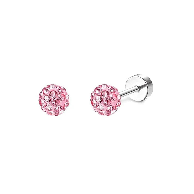 Stainless Steel Crystal Stud Earrings Set | Star Heart Butterfly Cartilage Tragus Helix Piercing Jewelry