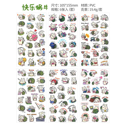 6Pcs Waterproof Cartoon Sticker Set | Cute DIY Decals for Laptops, Phones, and Planners