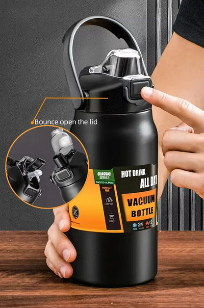 304 Stainless Steel Thermal Mug – Portable Vacuum Insulated Tumbler for Hot & Cold Drinks, Sports Water Bottle with Straw