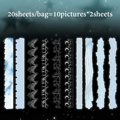 Mr.Paper 20pcs Starlight Series Laser Silver PET Stickers | Holographic Star Decor for Journals and DIY Crafts