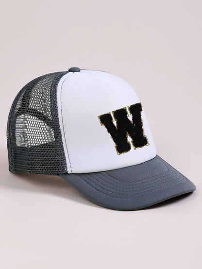 1pc Gray Hat With 26-Letter Pattern | Kids Baseball Cap for Boys and Girls