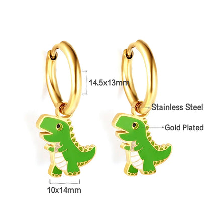 LUXUSTEEL Animal Hoop Earrings | Stainless Steel Drop Earrings for Women