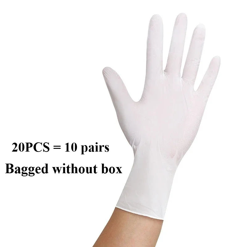 10-100PCS White Nitrile Disposable Gloves,Latex Free,Powder,Household Gloves for Cooking Food Safe Cleaning Work Glove