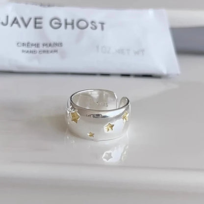 PANJBJ Real 925 Sterling Silver Retro Round Ring | Vintage Fine Jewelry for Women