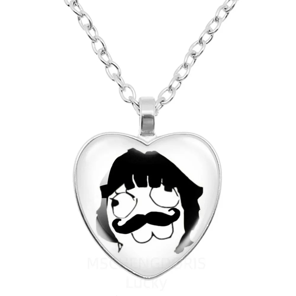 Rage Comic Heart Pendant Necklace | Funny Meme Derp Face Trollface Jewelry Gift