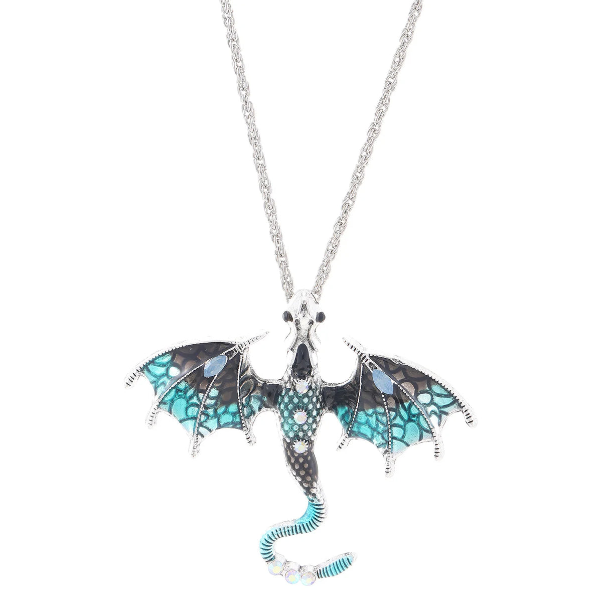 Goth Fly Dragon Pendant Necklace | Punk Snake Chain Choker for Men and Women