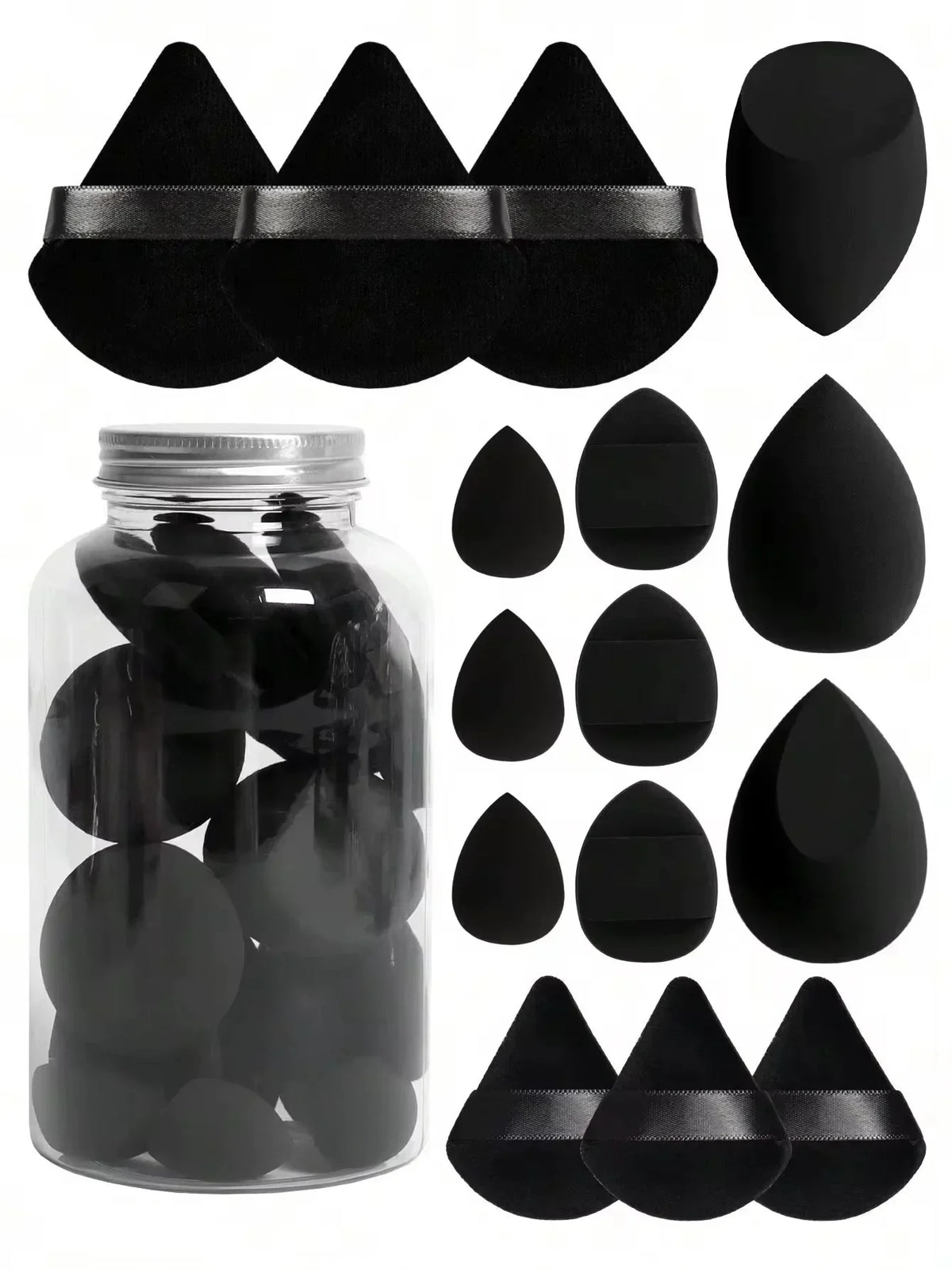 12pcs/15pcs Makeup Sponge Set | Super Soft Foundation Blender & Powder Puffs