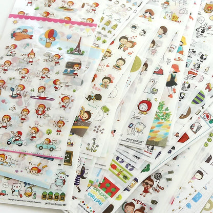 6Pcs Waterproof Cartoon Sticker Set | Cute DIY Decals for Laptops, Phones, and Planners