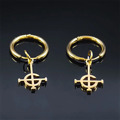 Goth Ghost BC Nameless Dangle Earrings | Stainless Steel Ghoul Band Jewelry