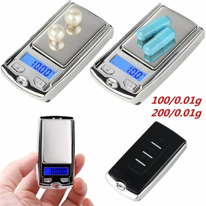 Mini Pocket Digital Scale 100g/200g | Portable Precision Weighing with LCD Backlit Display