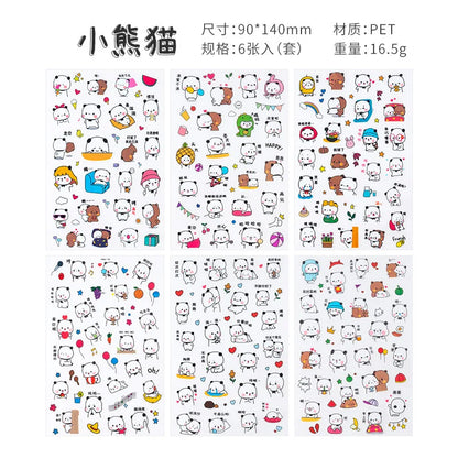 6Pcs Waterproof Cartoon Sticker Set | Cute DIY Decals for Laptops, Phones, and Planners