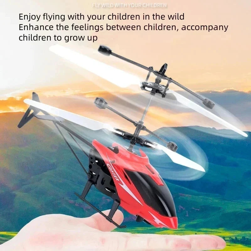 Rechargeable Mini RC Drone Remote Safe Fall-resistant RC Helicopters Drone ChildrenToys(No remote control battery)