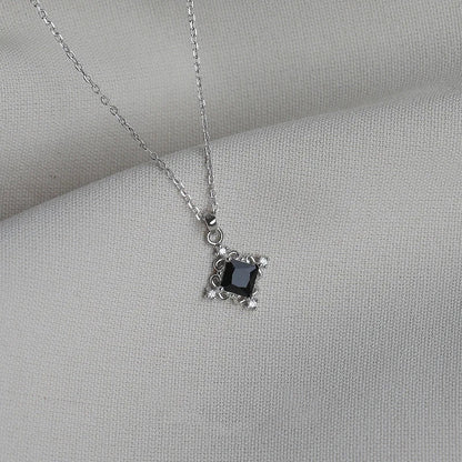VOQ Silver Square Pendant Necklace | Fashion Gift for Women