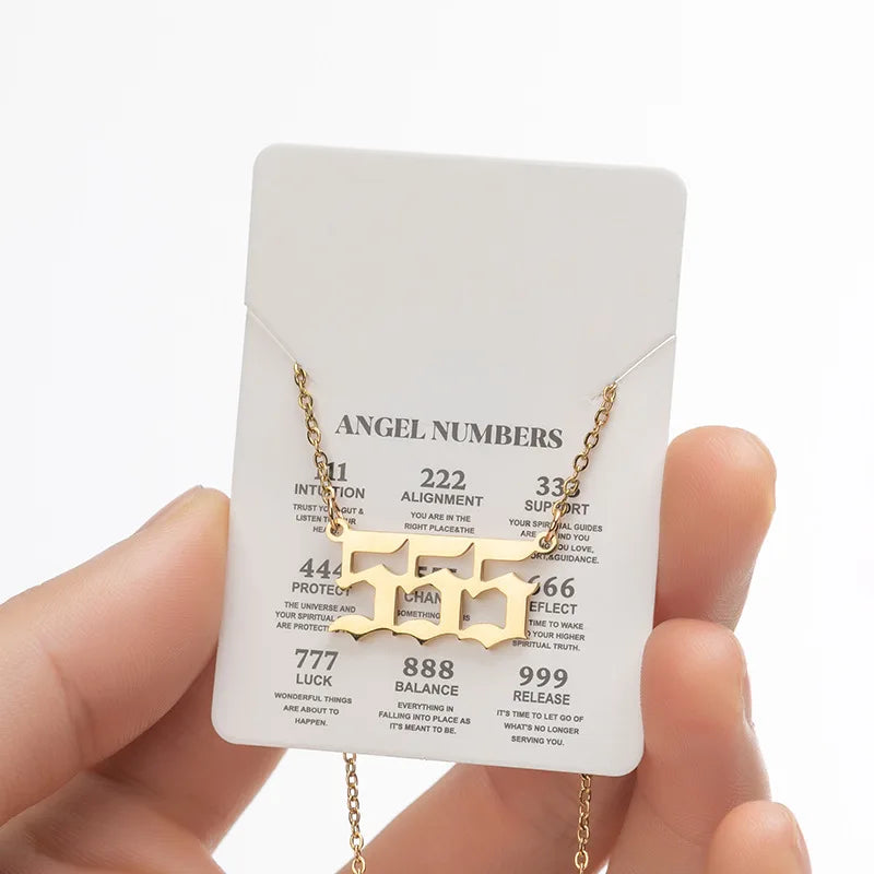 Angel Number Stainless Steel Pendant Necklace | Lucky Numbers Jewelry