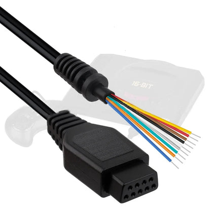 Sega Genesis 2 Control Cable | 9Pin Mega Drive 2 Gamepad Extension Cord