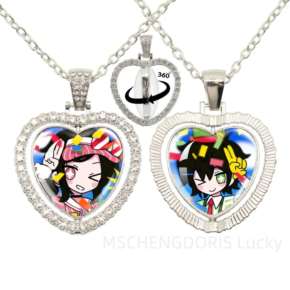 The Coffin Of Andy And Leyley Cosplay Necklace | Double Sided Glass Cabochon Heart Pendant