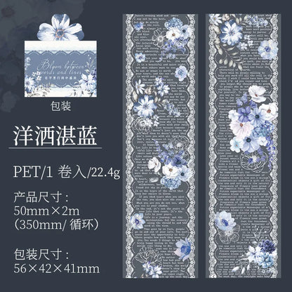 6 Styles Decorative Lace Flower Tape Set | DIY Collage PET Stickers