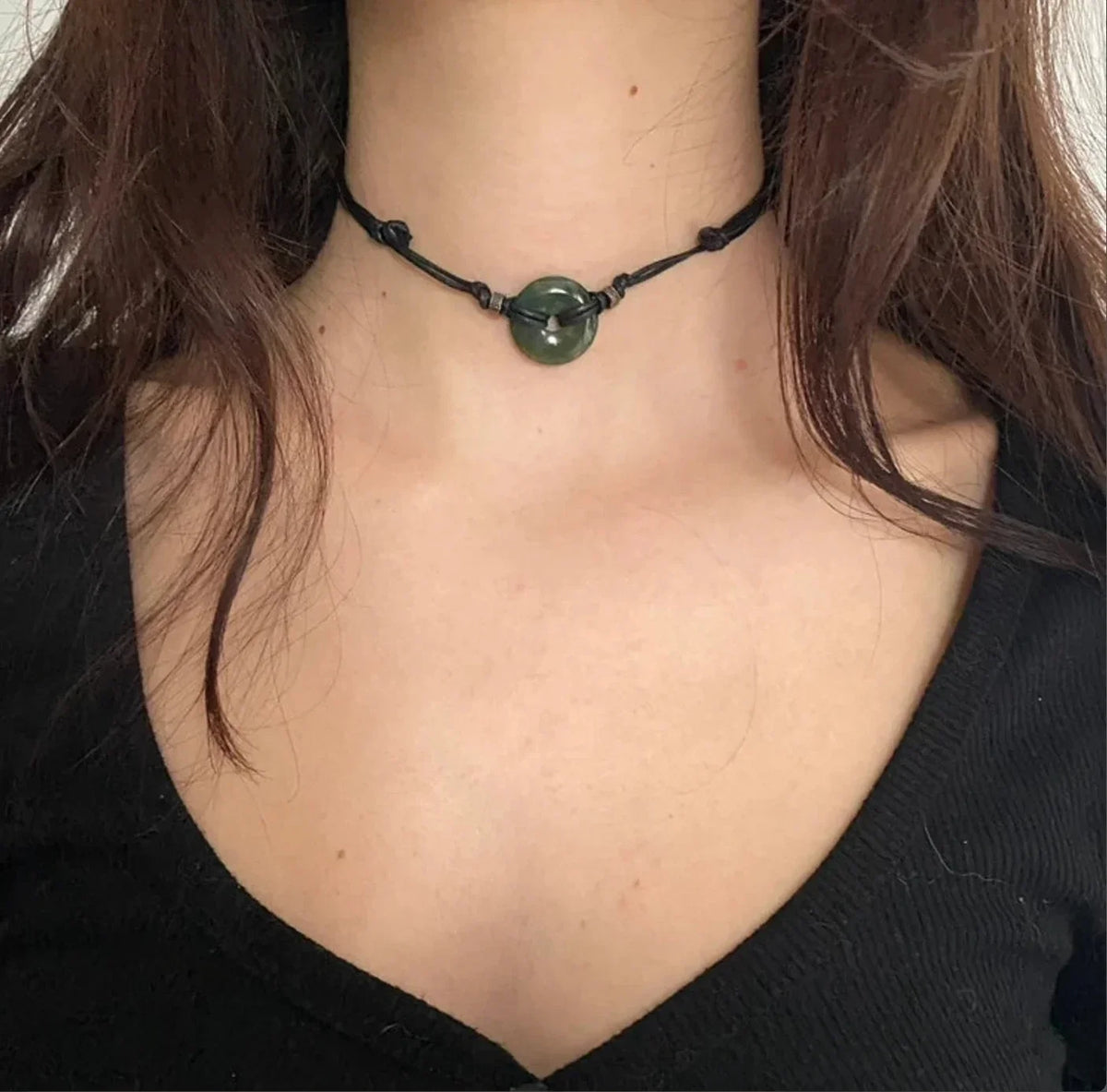 Amethyst Choker Necklace | Black Adjustable Gemstone Gothic Jewelry