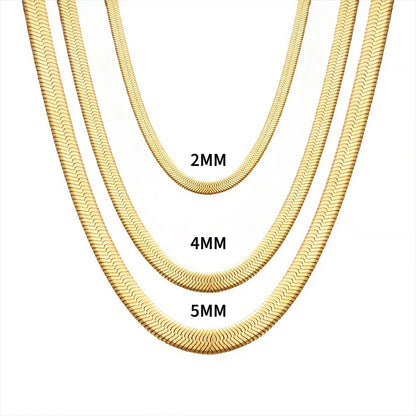 Blade Snake Chain Stainless Steel Necklace | Unisex Choker in 2/4/5mm