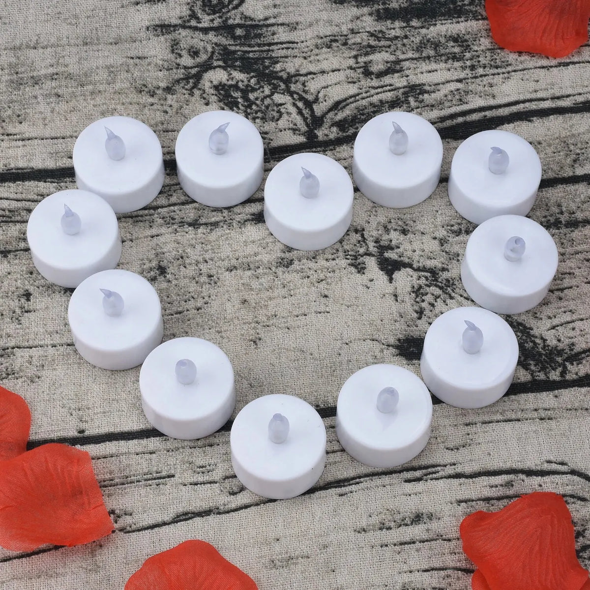Candlium 12 Pack Warm Yellow LED Flameless Tea Light Candles 200+ Hours Battery Powered Perfect For Wedding Anniversary Decor