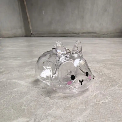 Cute Pet Hair Memorial Keychain | Transparent Storage Box Bag Pendant